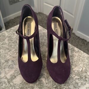 Steve Madden Dark Purple T-Strap Heels